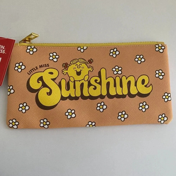 Mr. Men Little Miss Sunshine Orange Flower PENCIL CASE Zipper Pouch Retro School - Picture 6 of 7